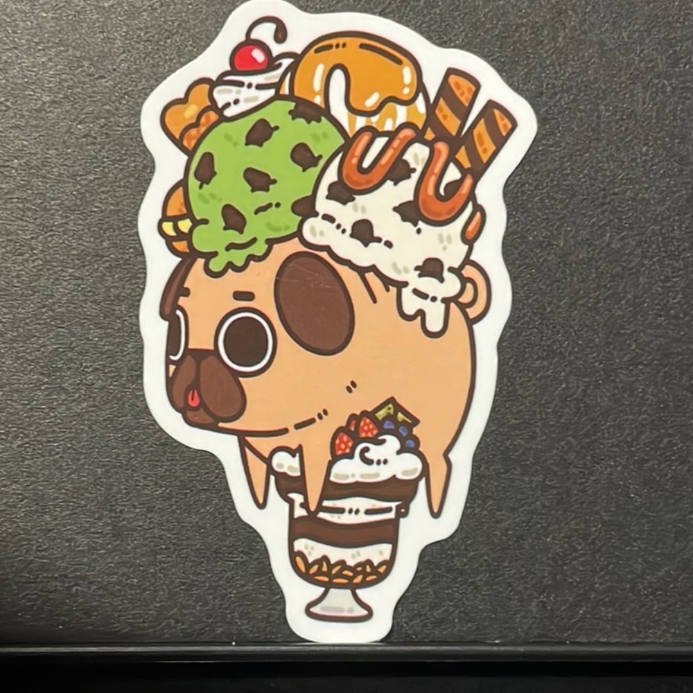 PUG ICE CREAM STICKER